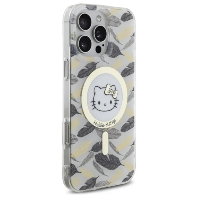 Hello Kitty IML Golden Leaves MagSafe – Dėklas, skirtas iPhone 16 Pro Max (baltas)