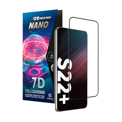 Crong 7D Nano Flexible Glass – 9H hibridinis stiklas visam Samsung Galaxy S22+ ekranui