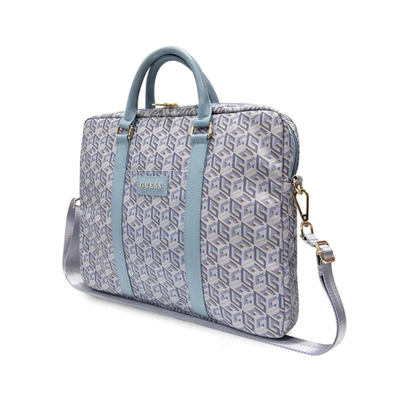 Guess GCube Stripes – 16" / 15" nešiojamojo kompiuterio krepšys (mėlynas)