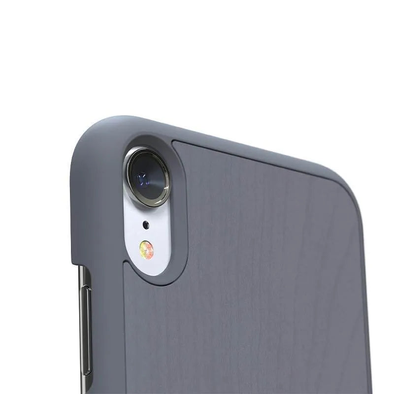 Nordic Elements Original Gefion – dėklas iPhone XR su tikros klevo medienos apdaila (Mid Grey)