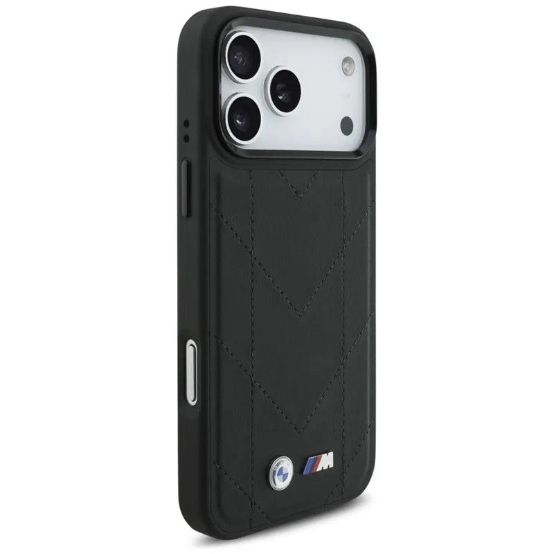 BMW M Quilted Logo MagSafe – „iPhone 17 Pro Max“ dėklas (juodas)