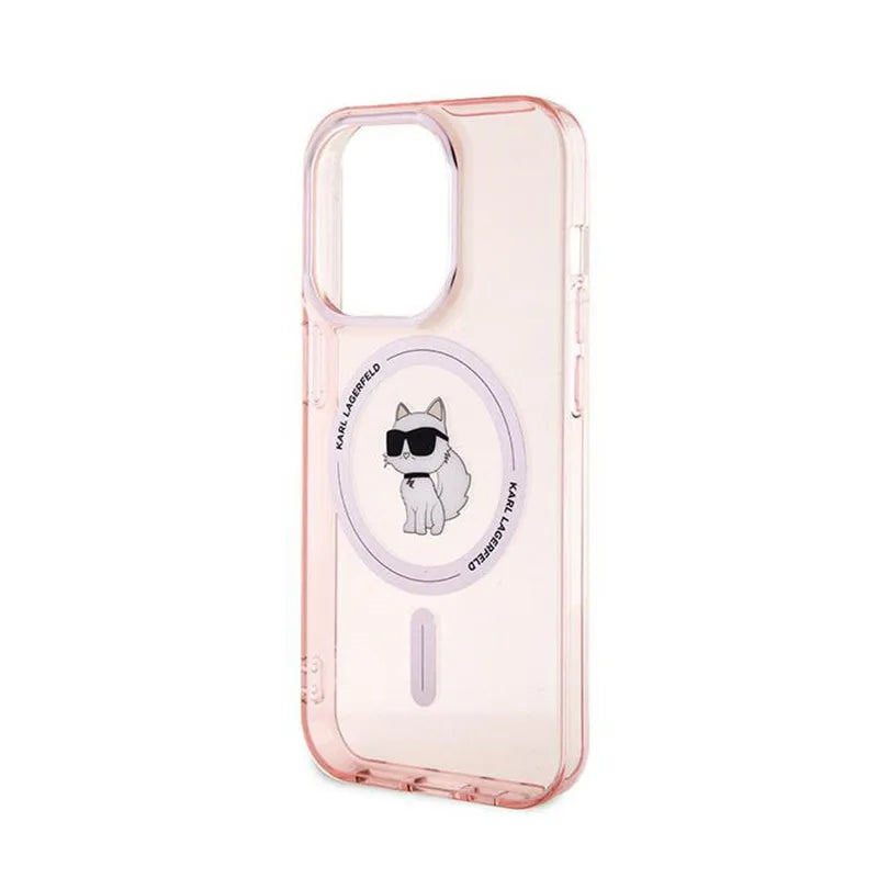 Karl Lagerfeld IML Choupette MagSafe – dėklas iPhone 14 Pro (rožinis)
