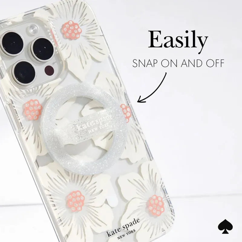 Kate Spade New York Magnetic Loop Grip – MagSafe piršto laikiklis (The Sparkle Silver)