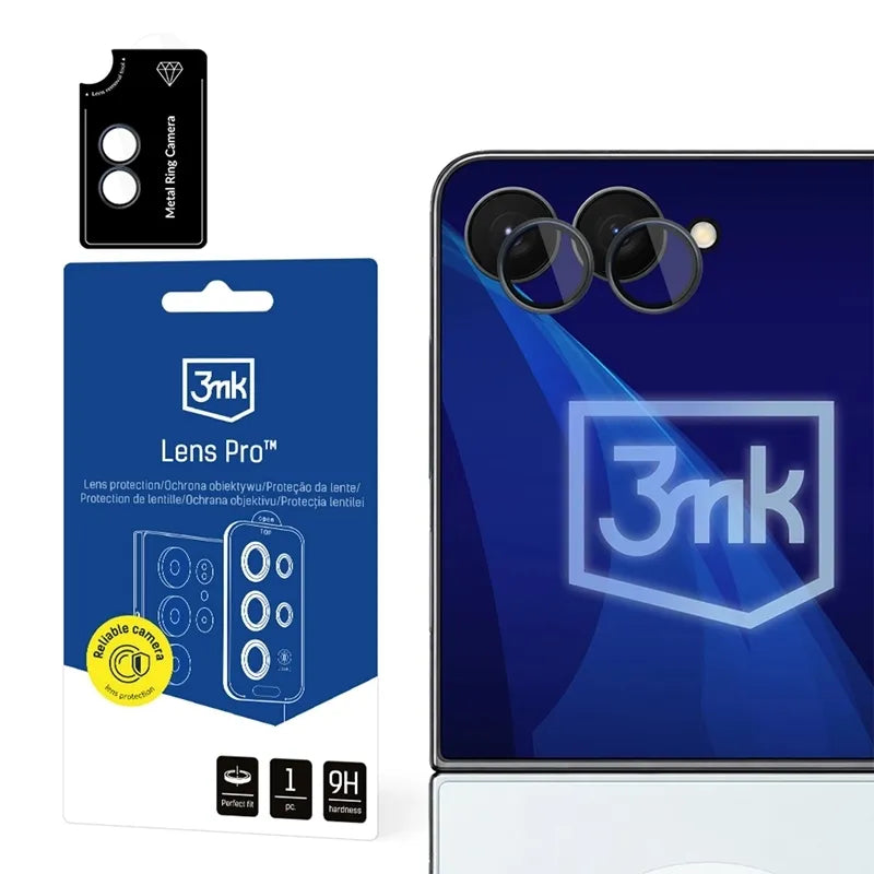3mk Lens Protection Pro – kameros objektyvo stiklas, skirtas Samsung Galaxy Z Flip 8 (juodas)