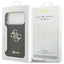„Guess Fixed Glitter Big 4G Metal Frame“ – dėklas „iPhone 17 Pro Max“ (juodas)