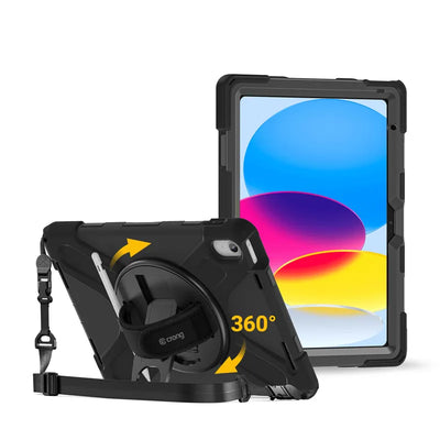 Crong Defender Plus – tvirtas dėklas iPad 11“ A16 (2025) / 10.9“ (2022) (juodas)