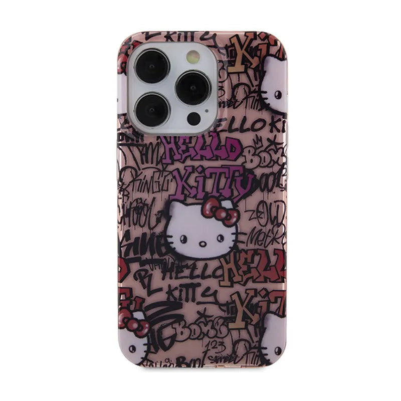 Hello Kitty IML Tags Graffiti – dėklas iPhone 15 Pro Max (rožinis)