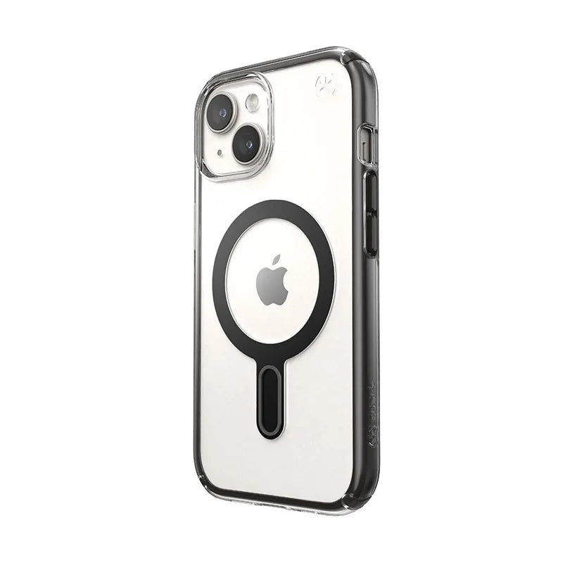 Speck Presidio Perfect-Clear ClickLock & MagSafe dėklas - iPhone 17e / 16e / 15 / 14 / 13 (skaidrus / matinis juodas / pilkas)