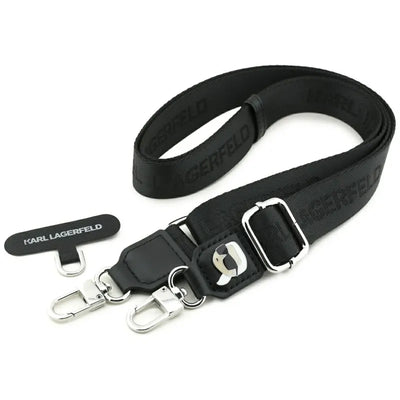 Karl Lagerfeld Universal Crossbody Strap Tether Patch Karl Metal Logo – Universalus telefono dirželis / virvelė (juodas)