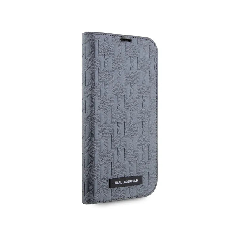 Karl Lagerfeld Booktype Saffiano Monogram – Dėklas iPhone 14 (Sidabrinis)