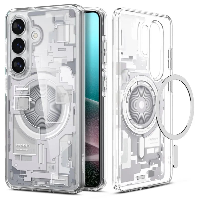 Spigen Ultra Hybrid Mag MagSafe – dėklas Samsung Galaxy S26+ (Zero One White)