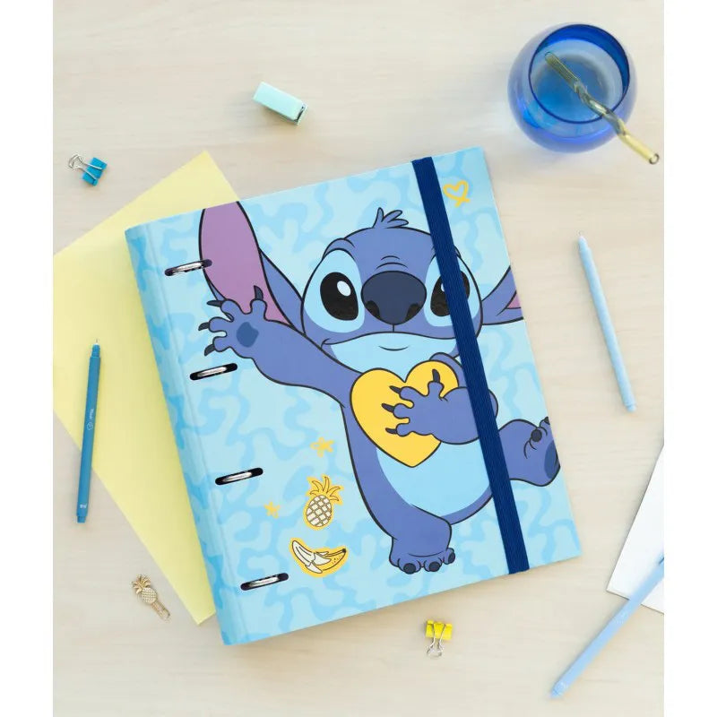 „Disney Stitch“ – A4 formato segtuvas iš „Tropical“ kolekcijos (4 žiedai, elastinė juostelė)