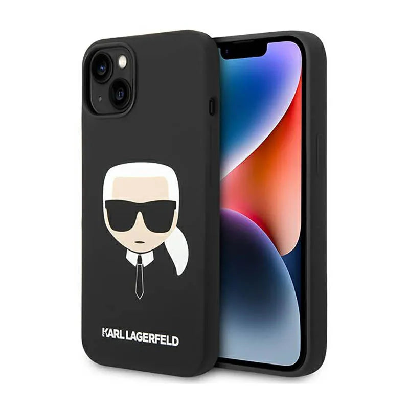 Karl Lagerfeld Silicone Ikonik Karl`s Head – Dėklas iPhone 14 Plus (juodas)