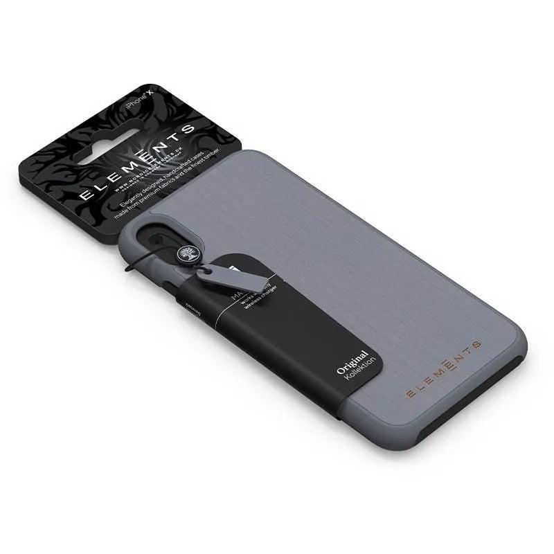 Nordic Elements Original Gefion – dėklas iPhone XR su tikros klevo medienos apdaila (Mid Grey)