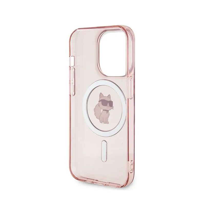 Karl Lagerfeld IML Choupette MagSafe – dėklas iPhone 14 Pro (rožinis)