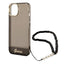 Guess Translucent Pearl Strap – dėklas iPhone 14 Plus (juodas)