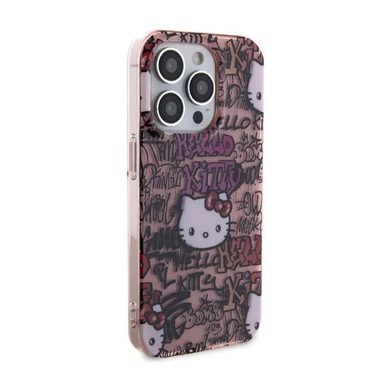 Hello Kitty IML Tags Graffiti – dėklas iPhone 15 Pro Max (rožinis)