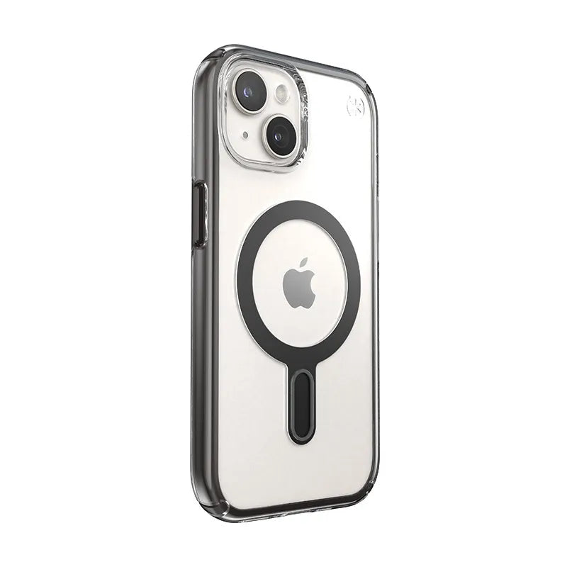 Speck Presidio Perfect-Clear ClickLock & MagSafe dėklas - iPhone 17e / 16e / 15 / 14 / 13 (skaidrus / matinis juodas / pilkas)