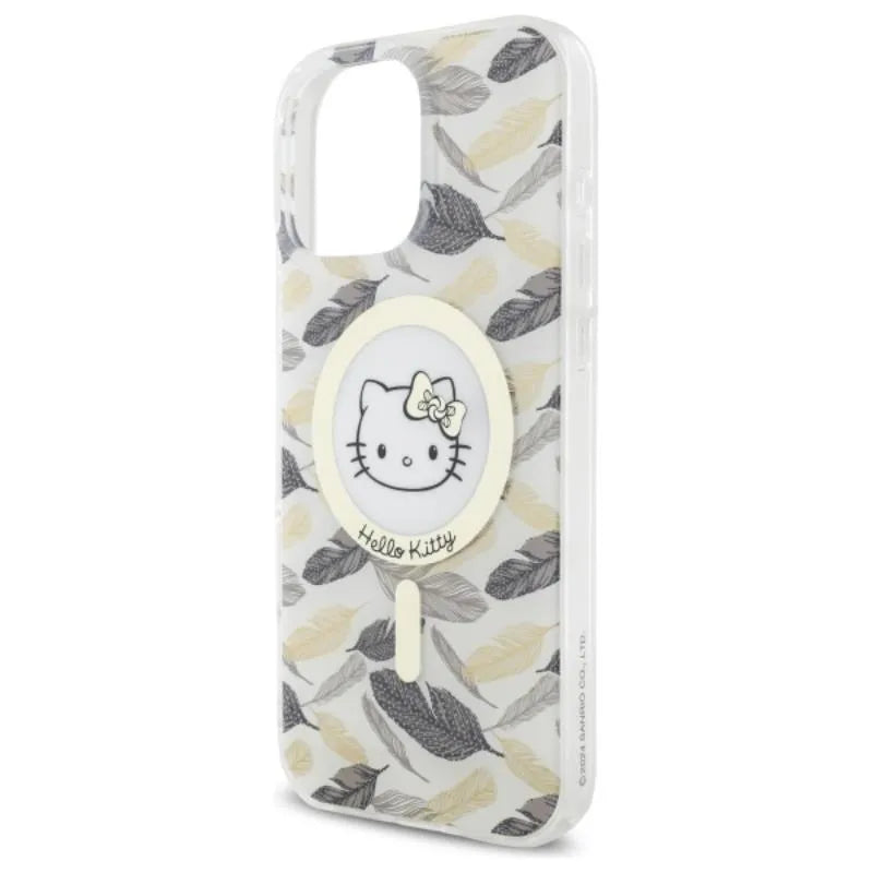 Hello Kitty IML Golden Leaves MagSafe – Dėklas, skirtas iPhone 16 Pro Max (baltas)