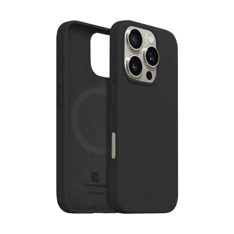 Crong Color Cover Magnetic – „iPhone 16 Pro“ „MagSafe“ dėklas (juodas)