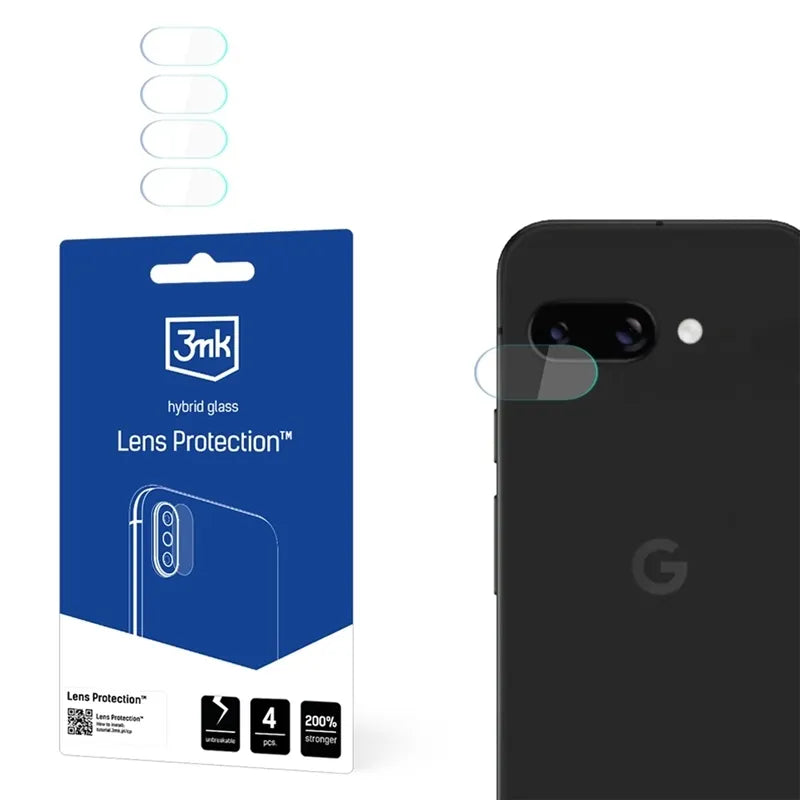 3MK Lens Protection – fotoaparato lęšio stiklas, skirtas Google Pixel 9a (4 rinkiniai)