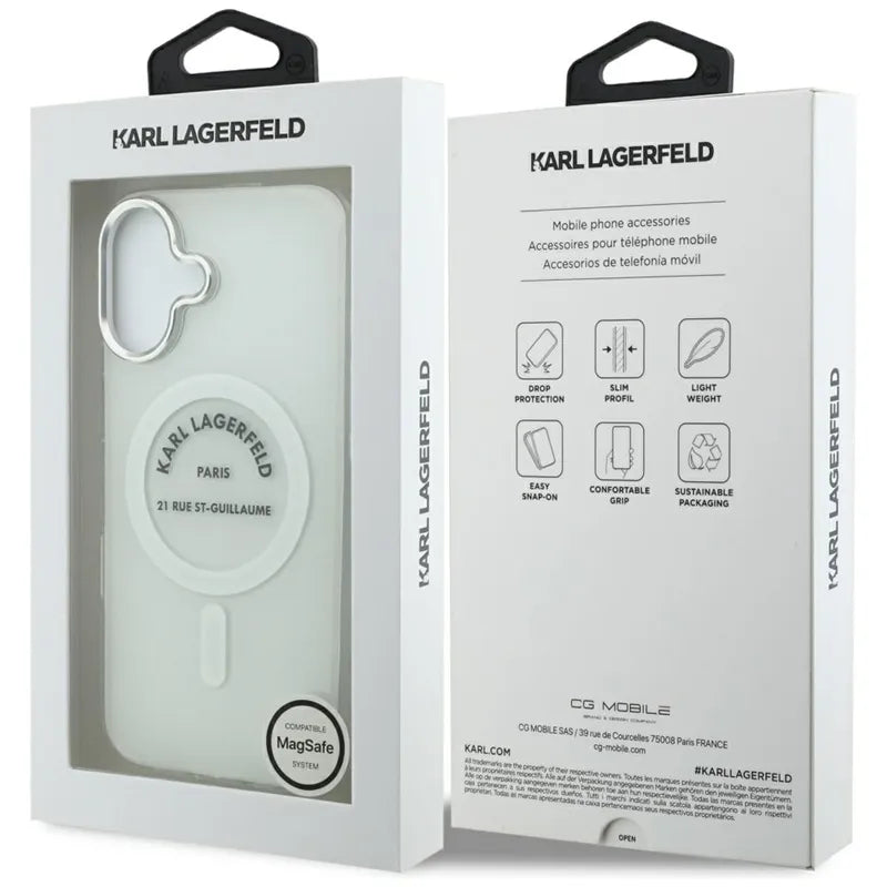 Karl Lagerfeld IML Karl RSG Logo MagSafe - Dėklas, skirtas iPhone 17 (skaidrus)