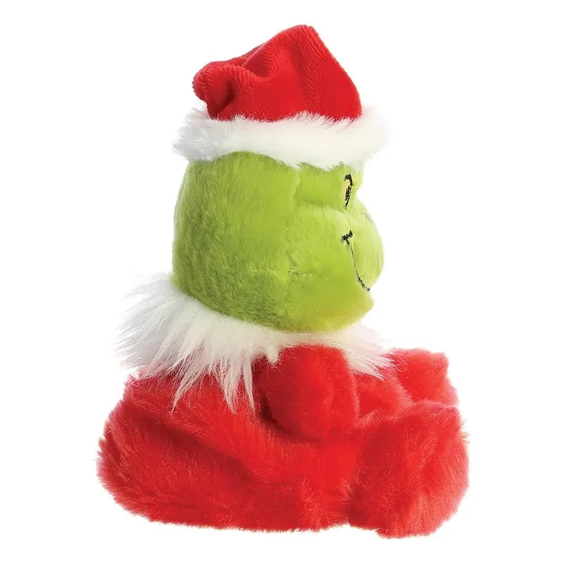 Grinch – Pliušinis žaislas / sėdintis Grinch su Kalėdų Senelio kostiumu 13 cm iš Palm Pals kolekcijos, ekologiškas