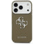 Guess Grained Big 4G Classic Logo – dėklas, skirtas iPhone 17 Pro (rudas)