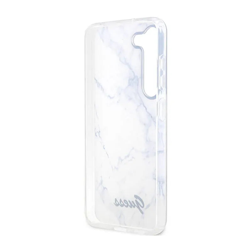 Guess Marble Collection – dėklas Samsung Galaxy S23+ (baltas)