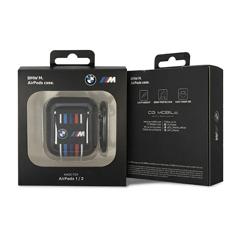 BMW Multiple Coloured Lines – dėklas Apple AirPods 1/2 gen (juodas)