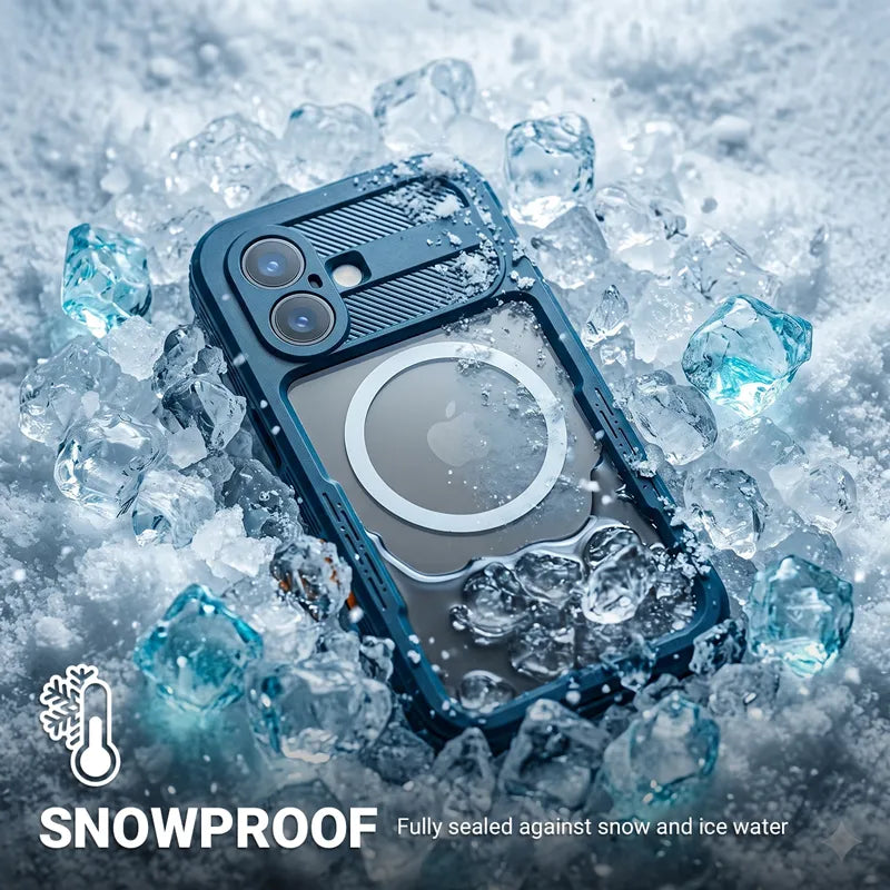 Crong Seal Cover – IP68 vandeniui atsparus dėklas, skirtas iPhone 16 Pro (juodas)