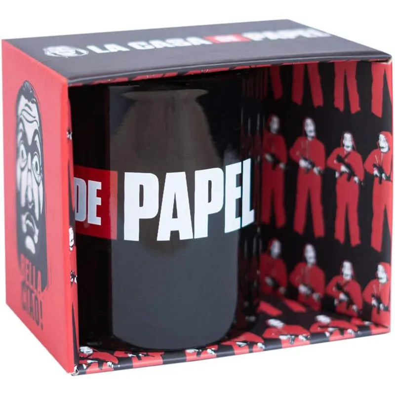 La Casa De Papel – Keraminis puodelis dovanų dėžutėje 330 ml (La Casa De Papel logotipas)