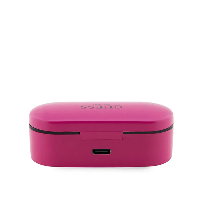 Guess True Wireless ausinės BT5.0 5H - TWS ausinės + įkrovimo dėklas (purpurinė)