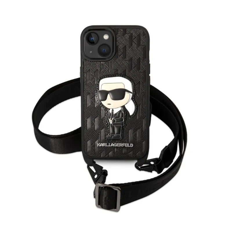 Karl Lagerfeld NFT Monogram Ikonik Patch – dėklas iPhone 14 (juodas)