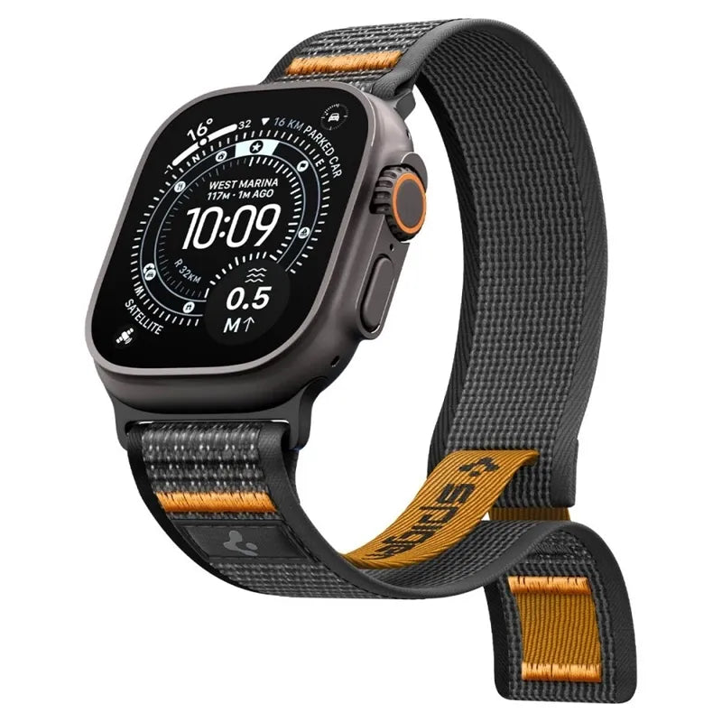 Spigen Athlex Air 2 – Apple Watch dirželis 44/45/46/49 mm (Active Black / Orange)
