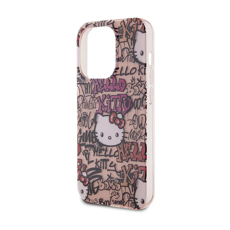 Hello Kitty IML Tags Graffiti – dėklas iPhone 15 Pro Max (rožinis)