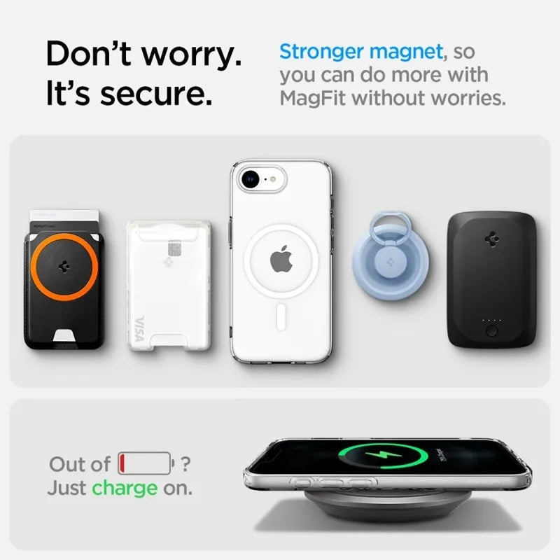 Spigen Liquid Crystal Mag MagSafe – dėklas iPhone 17e / 16e (skaidrus)