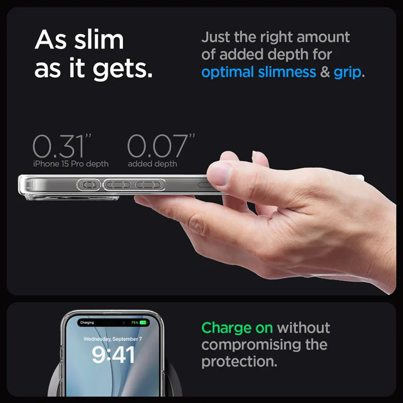 Spigen Ultra Hybrid MagSafe – dėklas iPhone 15 Pro (baltas)