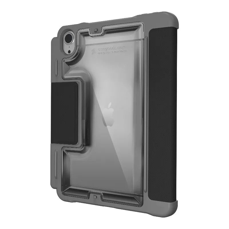 STM Dux Plus – tvirtas dėklas, skirtas iPad mini 7 (2024) / mini 6 (2021), MIL-STD-810G su Apple Pencil laikikliu (juodas)
