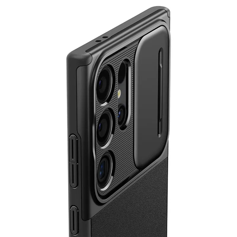 Spigen Optik Armor - Dėklas Samsung Galaxy S24 Ultra telefonui (Juodas)