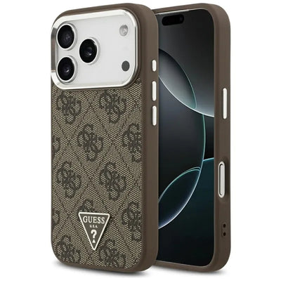 „Guess 4G Triangle Logo MagSafe“ dėklas „iPhone 17 Pro“ (rudas)