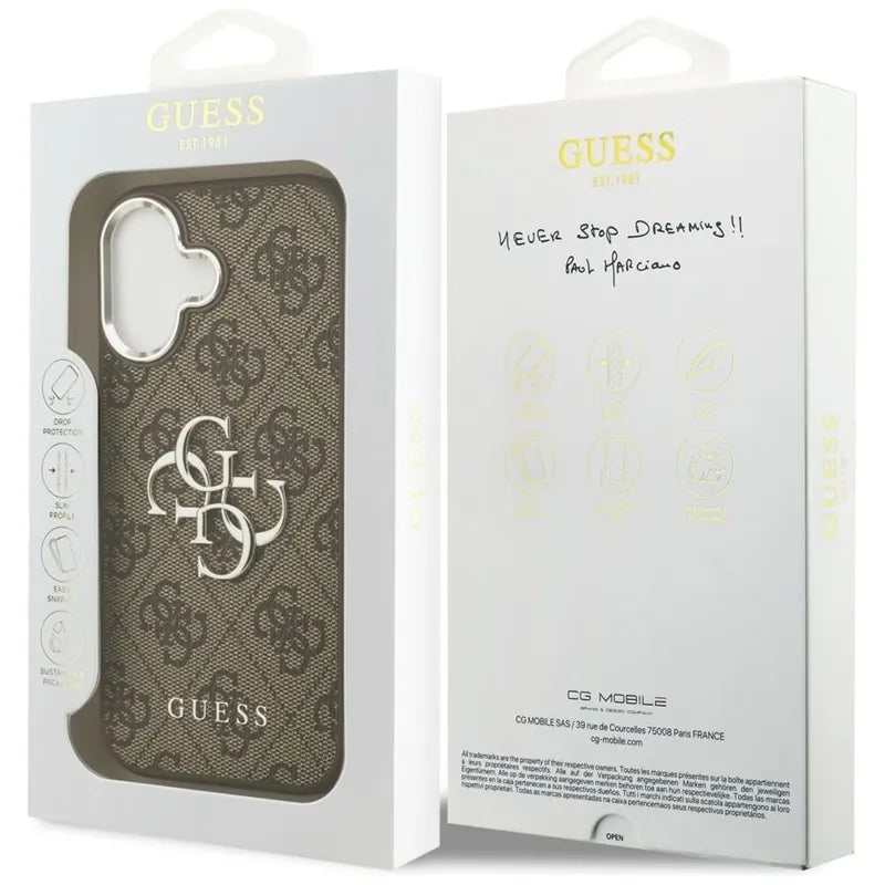 Guess 4G Big 4G Classic Logo - Dėklas iPhone 17 (Ruda / Sidabrinė)