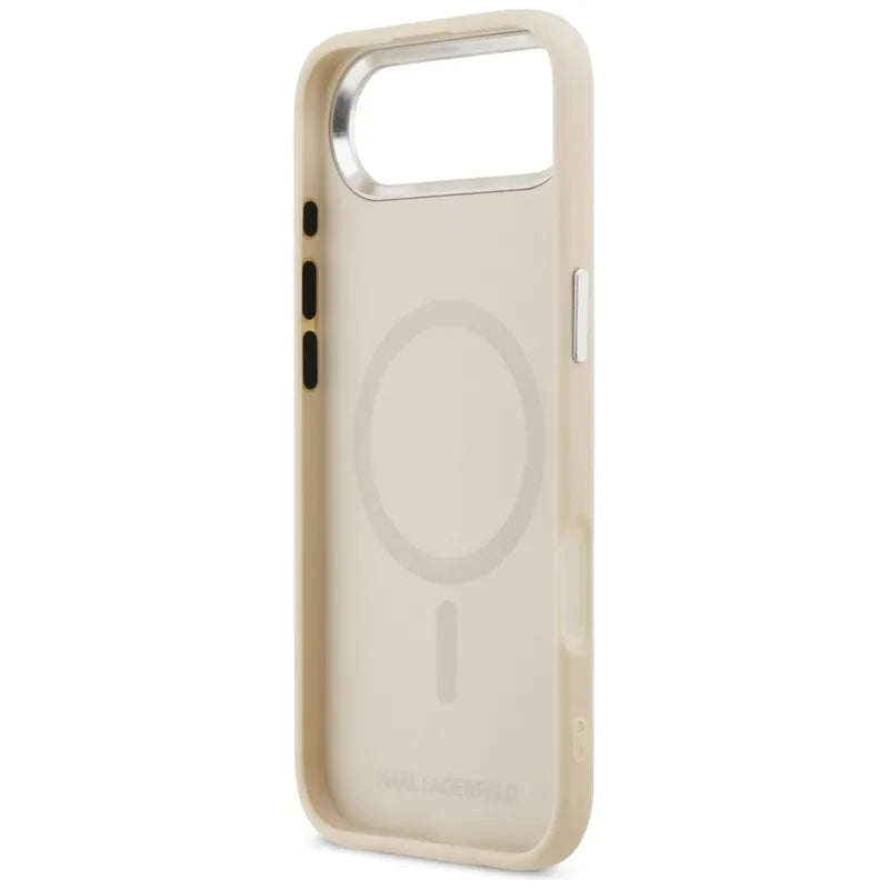 Karl Lagerfeld Karl & Choupette Pins MagSafe – Dėklas iPhone Air (smėlio spalvos)