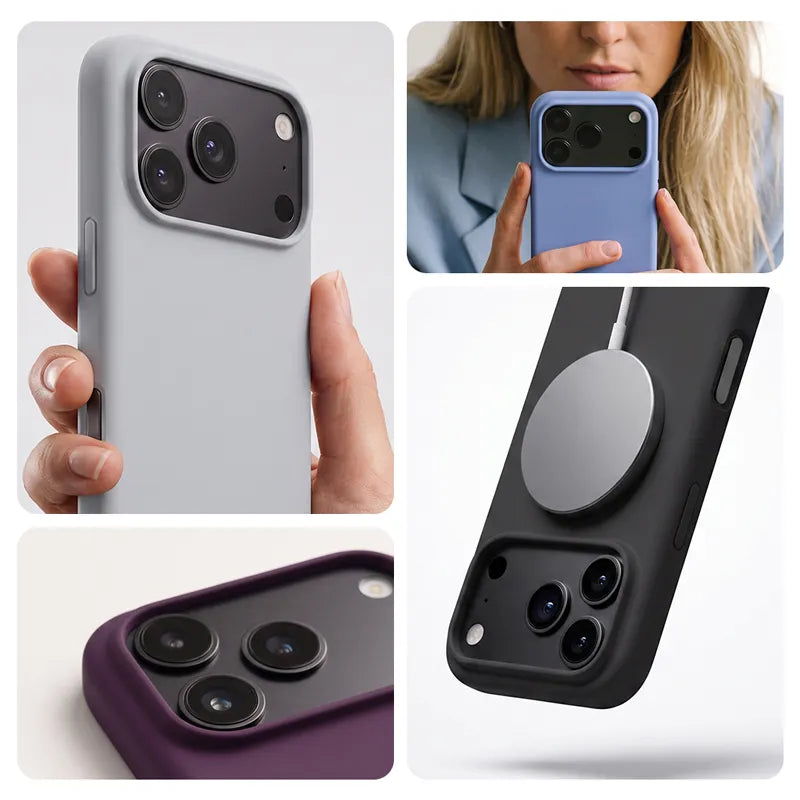 Crong Color Cover Magnetic – MagSafe dėklas, skirtas iPhone 18 Pro / 17 Pro (pilkas)