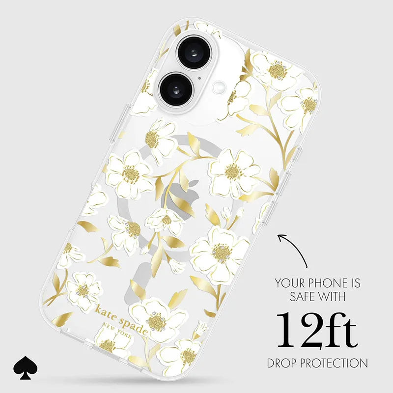 Kate Spade New York Protective Gems MagSafe – dėklas iPhone 16 (Sunshine Floral)