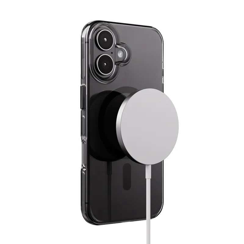 Crong Clear MAG Pro – iPhone 16 MagSafe dėklas (juodas)
