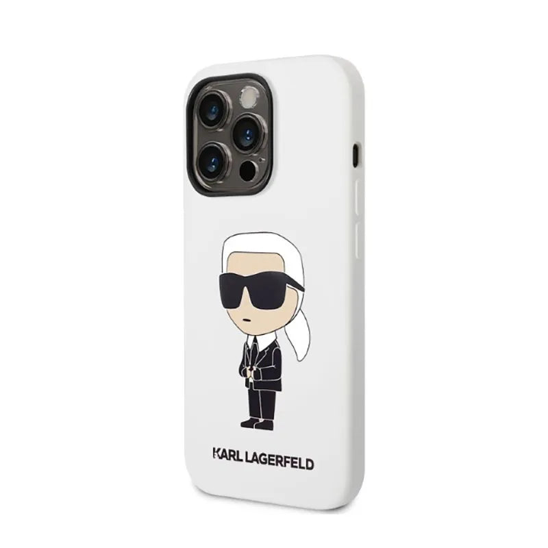 Karl Lagerfeld Silicone NFT Ikonik – dėklas iPhone 14 Pro Max (baltas)