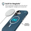 Speck Presidio2 Grip MagSafe – „iPhone 17“ dėklas („Deep Sea“ / sidabrinė metalo spalva)