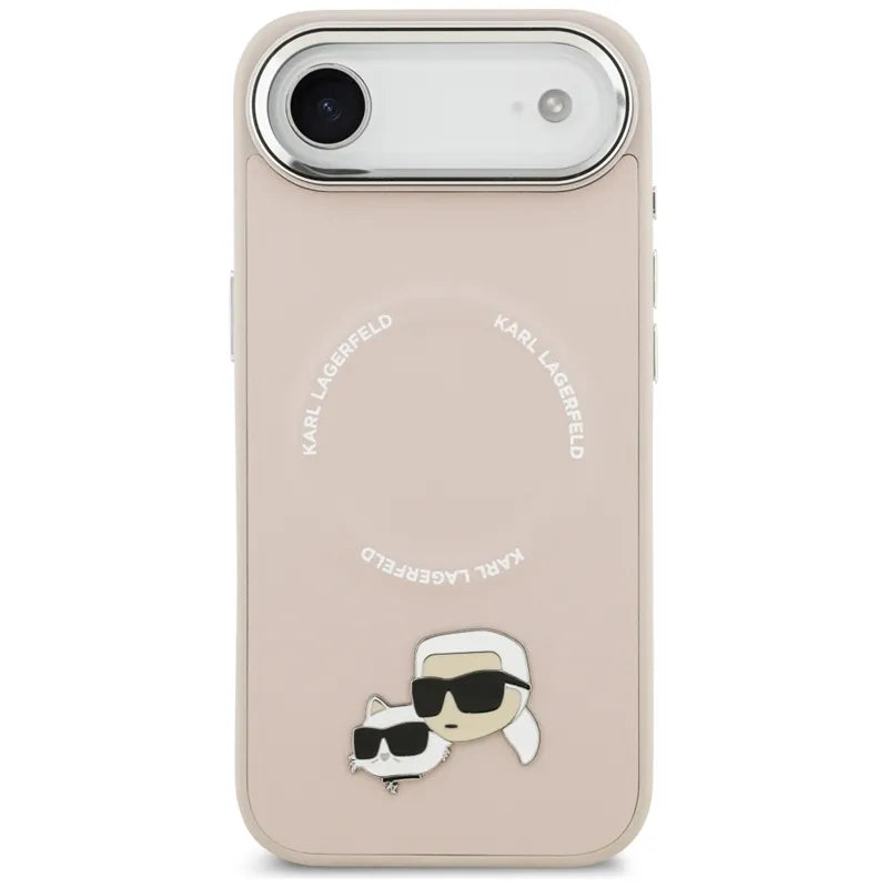 Karl Lagerfeld Karl & Choupette Pins MagSafe – Dėklas iPhone Air (rožinis)