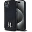 Karl Lagerfeld Silicone Shadow Metal Initial MagSafe – dėklas iPhone 15 (juodas)